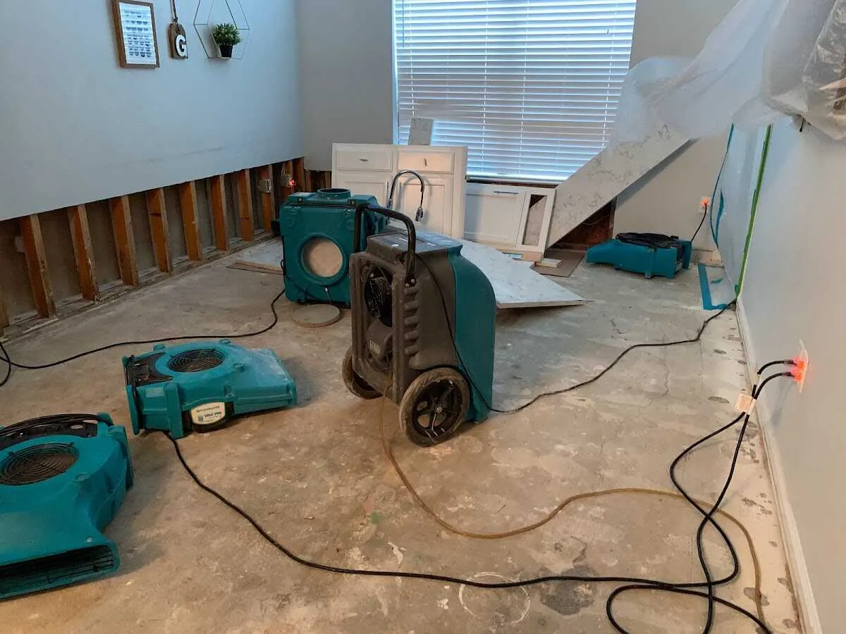 Dehumidifier in flood-cut room for Water Extraction & Removal in South El Monte